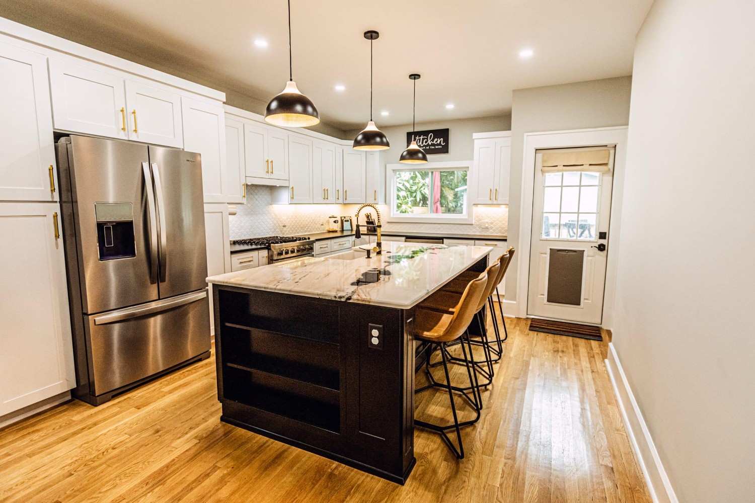 Classic traditional cabinets in kitchen