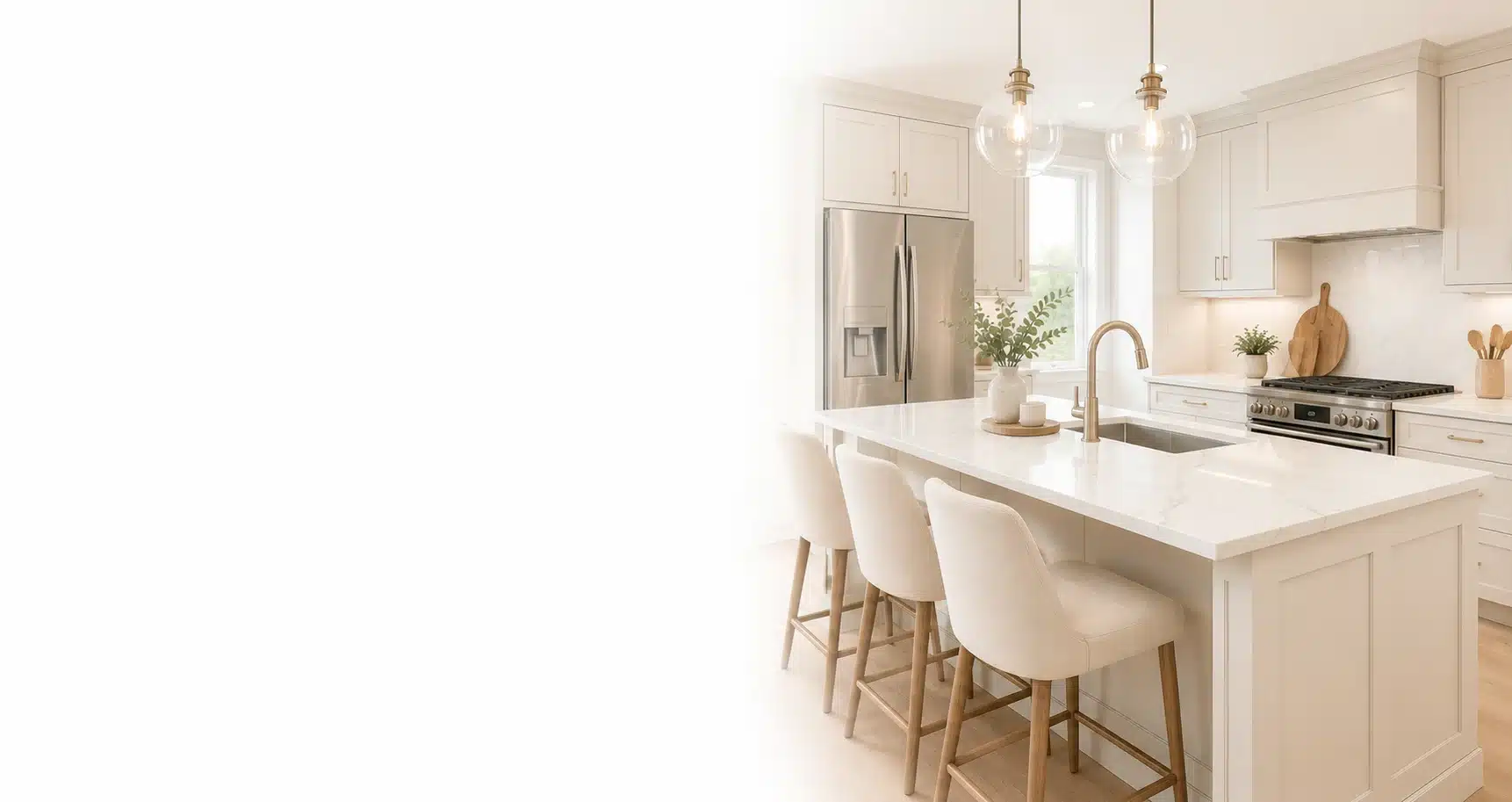 Kitchen with marble countertops in Tampa Bay home